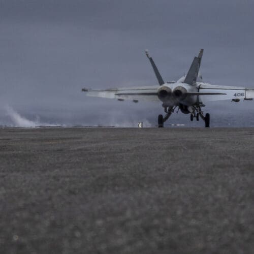 Abraham lincoln conducts flight deck operations