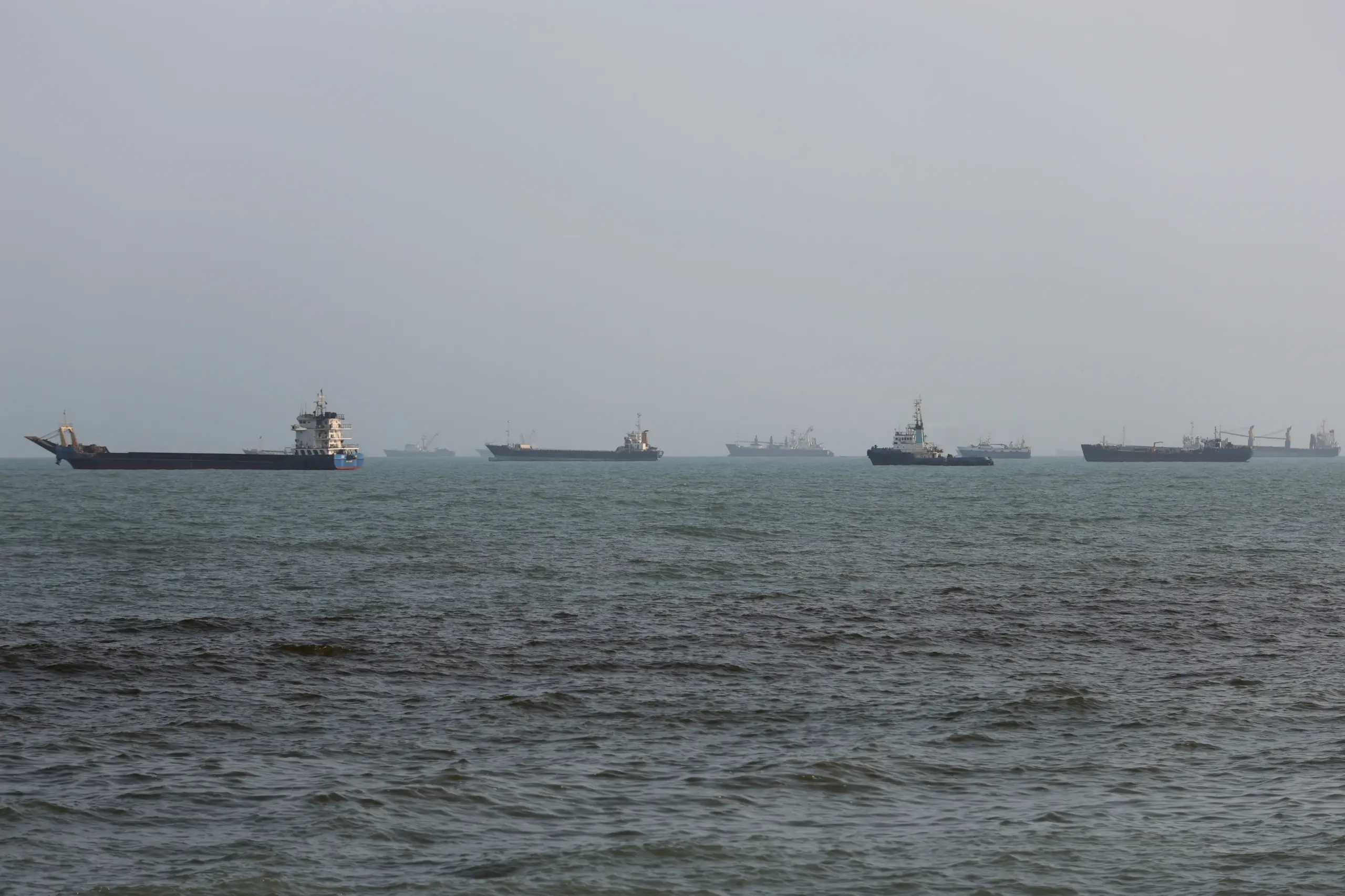 Middle East 5 Ships are anchored in the strait of hormuz off the coast of bandar abbas, iran, on monday, august 10, 2026. Photo via getty images.