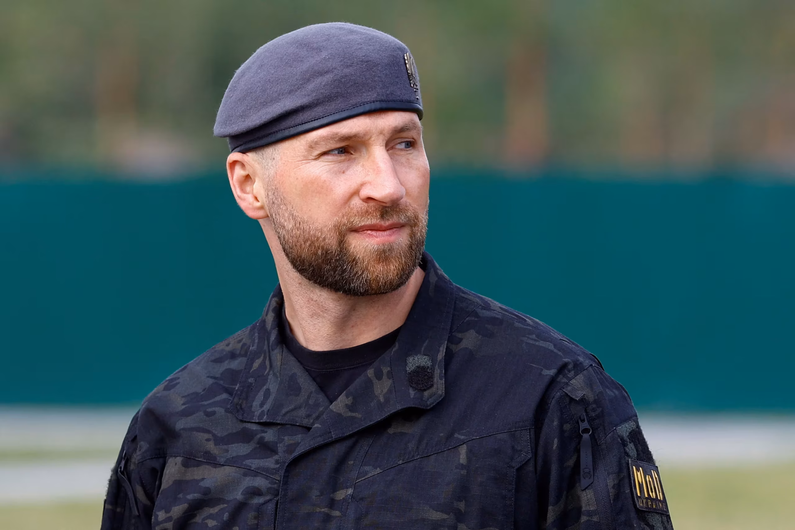 Ukrainian acting defence minister yevhenii khmara before a reburial ceremony for yevhen konovalets, one of founders and leaders of the organisation of ukrainian nationalists (oun), at the national military memorial cemetery outside of kyiv, ukraine, august 18, 2026.